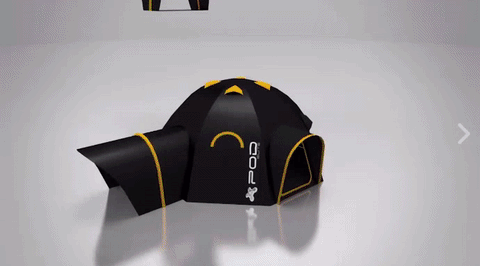 POD Tent khuyến khích cả nhóm duy trì tính xã hội của mình thậm chí ngay sau khi chiếc khóa kéo của mỗi lều được kéo lên.