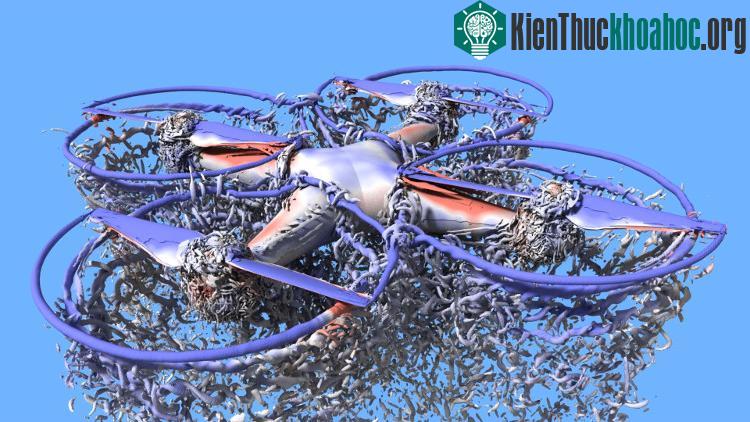 Drone DJI Phantom 3 của NASA. (Ảnh chụp từ clip).
