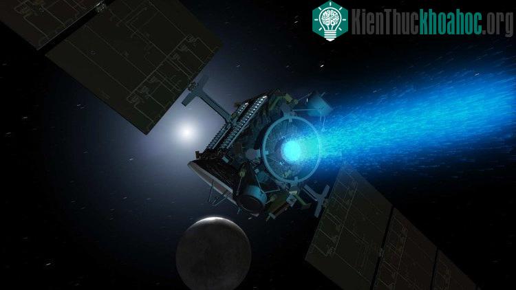 Tàu vũ trụ Dawn với động cơ SEP đang hoạt động.
