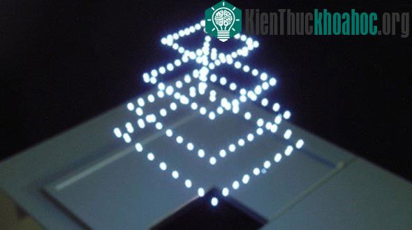 Đèn chiếu lazer 3D có thể tạo ra hình ảnh mà không cần màn chiếu.