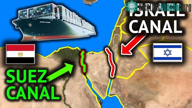 Phác thảo dự án kênh đào Israel.