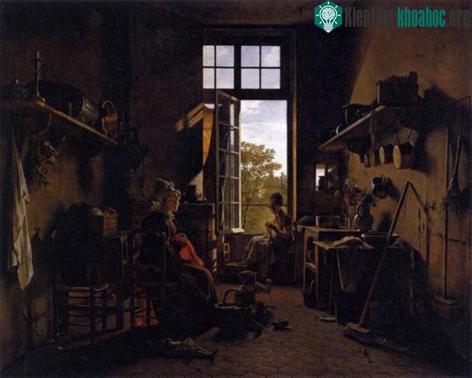 Bức tranh L’interieur d’une cuisine của họa sĩ Martin Drölling năm 1815.