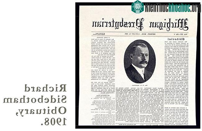 Bản cáo phó của Richard Sidebotham năm 1908.