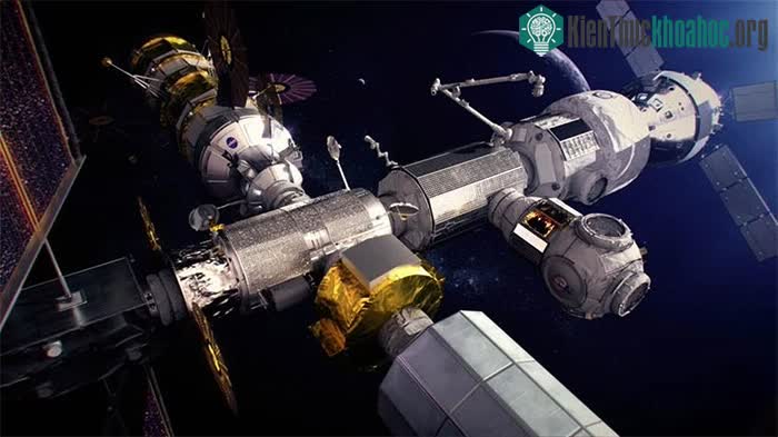Hình ảnh Canadarm3 bên ngoài trạm vũ trụ Gateway.