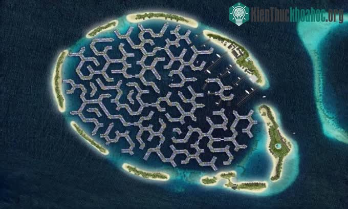 Thiết kế của thành phố nổi Maldives.