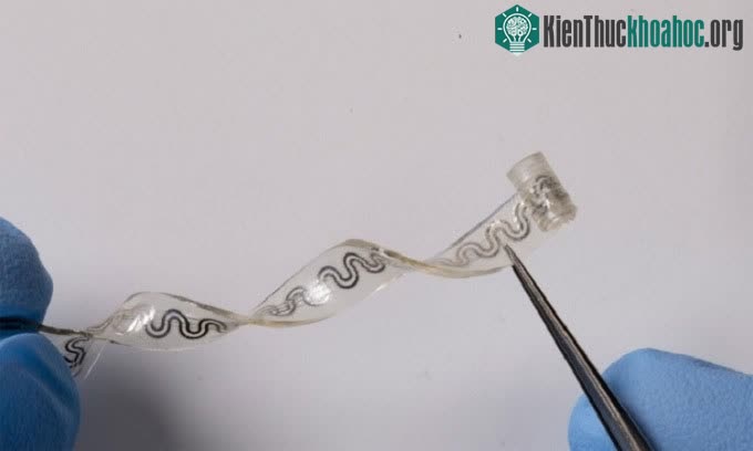 Thiết bị cấy ghép dẻo dễ dàng kéo giãn và uốn cong bên trong cơ thể.