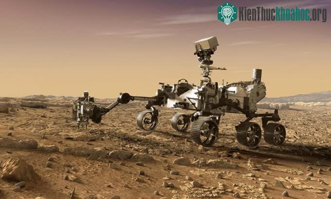 Mô phỏng robot Perseverance tìm kiếm dấu hiệu sự sống cổ đại trên hành tinh đỏ.