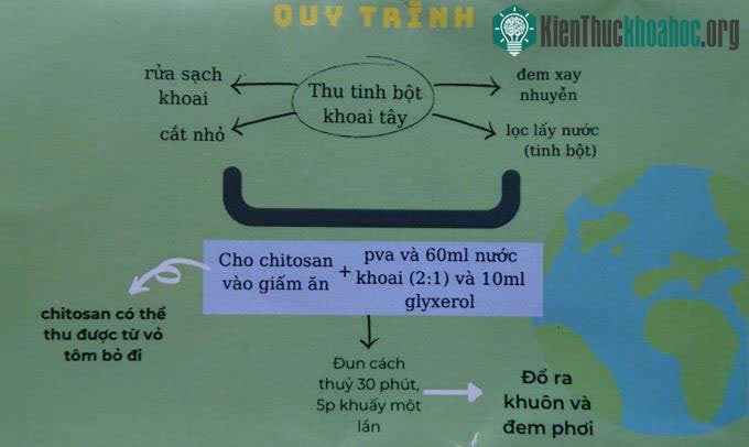 Quy trình chế tạo nhựa sinh học của nhóm.