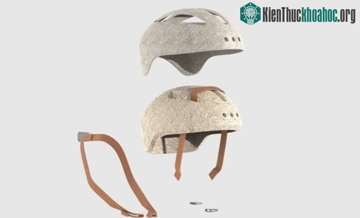 Phần khung chính của MyHelmet làm từ sợi nấm, dây đeo và vỏ ngoài làm từ cây gai dầu.