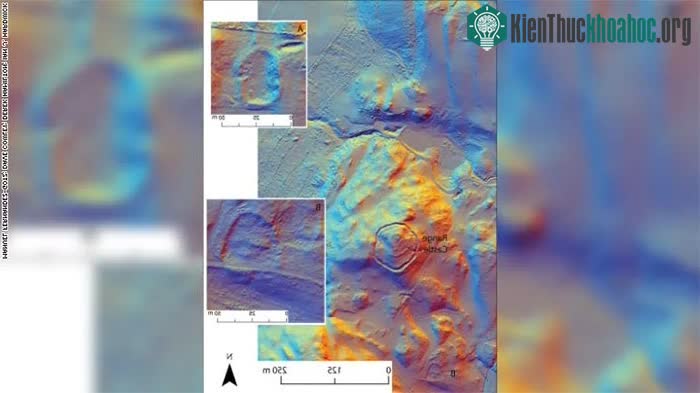 Hình ảnh lidar trên cho thấy hai khu định cư mới nằm trong vùng lân cận của pháo đài Range Castle
