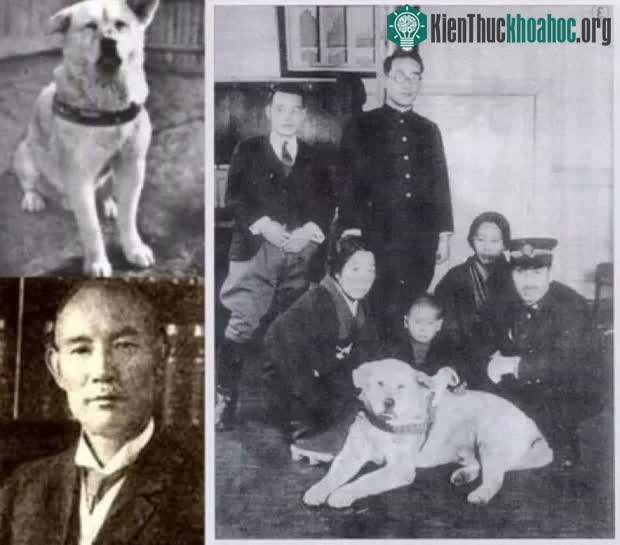 Ảnh chụp Hachiko cùng gia đình Ueno
