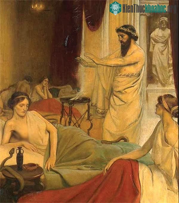 Người bệnh ngủ trong đền thờ của Aesculapius hy vọng gặp thần trong giấc mơ.