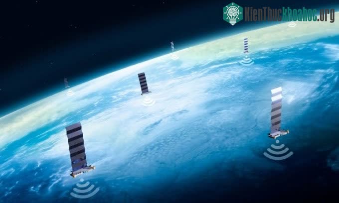 Mô phỏng mạng lưới vệ tinh Starlink trên quỹ đạo Trái đất.