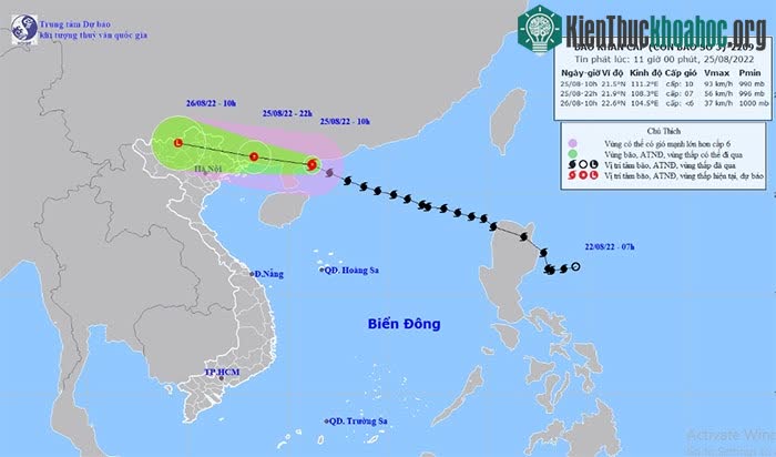Vị trí và hướng di chuyển tiếp theo của bão số 3 Maon.