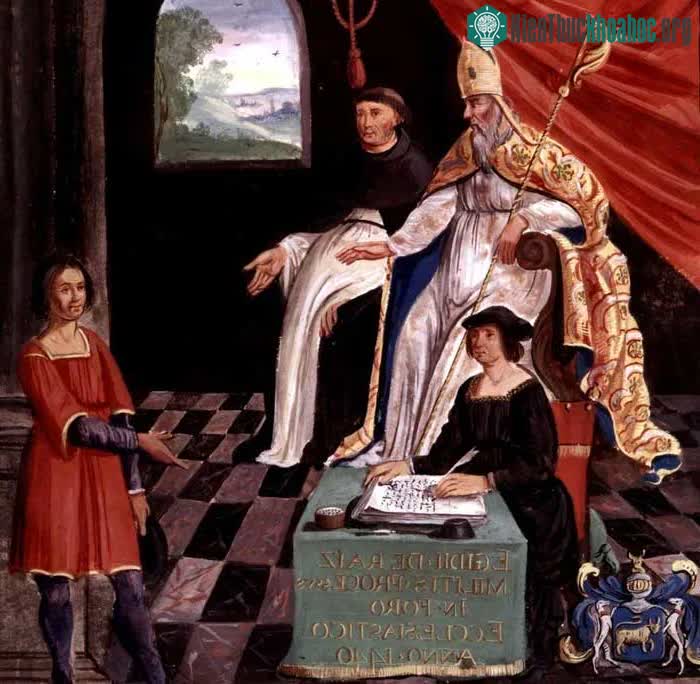 Tranh phiên tòa xét xử Gilles de Rais tại Thư viện Quốc gia Pháp (BnF).
