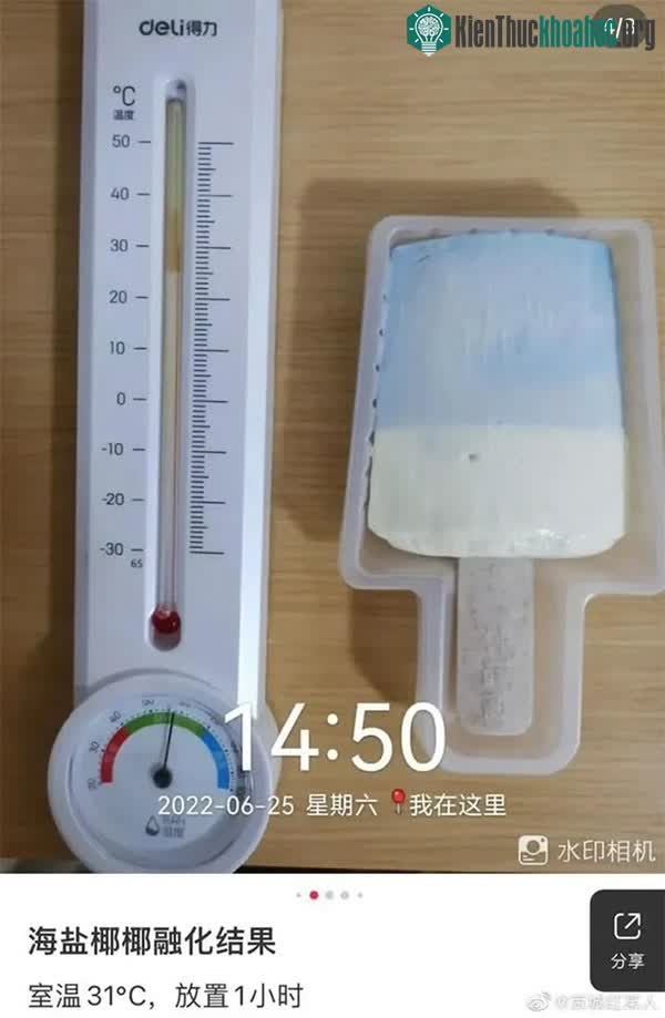 Loại kem đắt tiền của Trung Quốc được thử nghiệm để trong nhiệt độ 31 độ C.