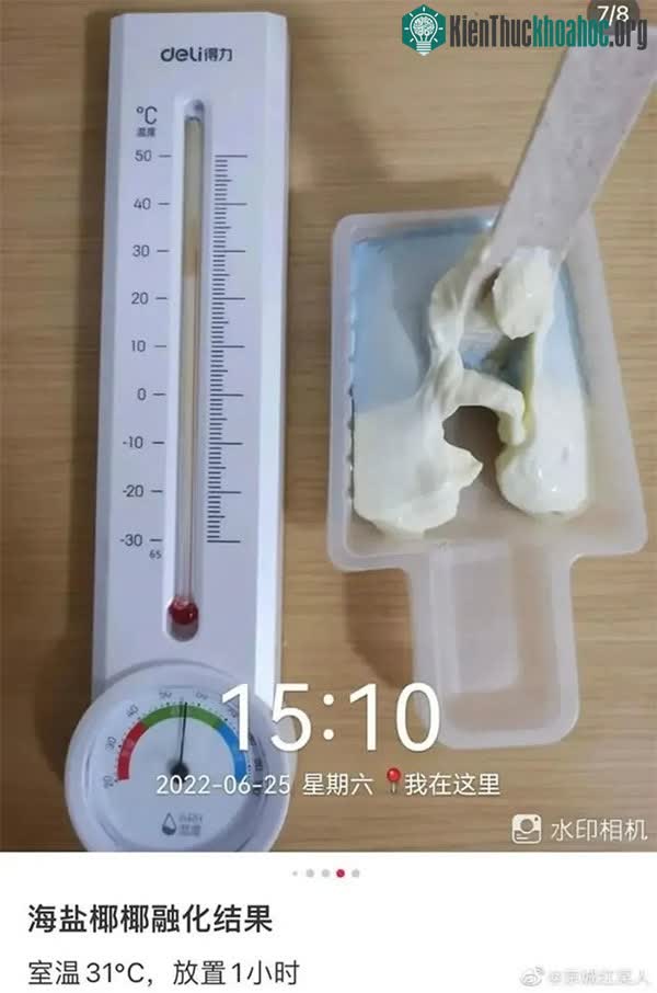 Sau 20 phút, cây kem vẫn không tan chảy như những loại kem thông thường khác.