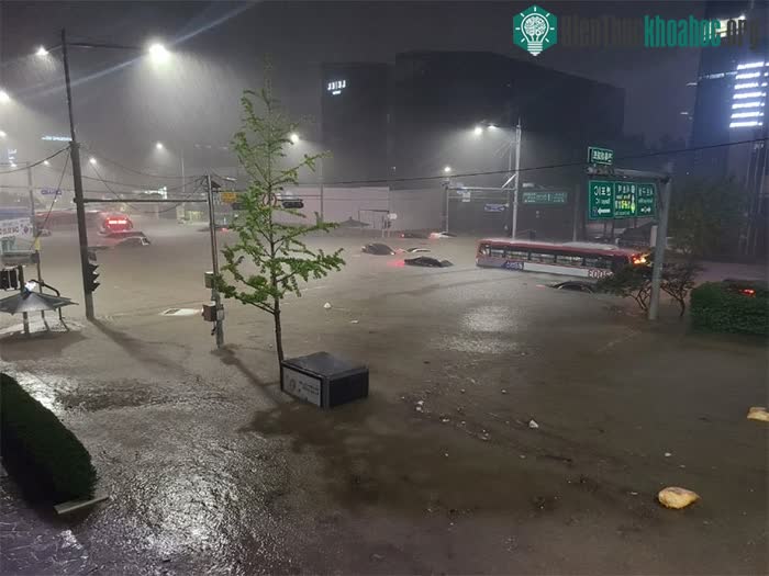 Các tuyến đường ở thủ đô Seoul chìm trong lũ.