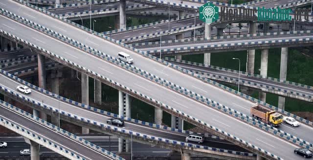Toàn cảnh nút giao cầu vượt Huangjuewan khi nhìn từ trên cao