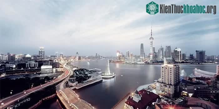 Sông Hoàng Phố nhìn từ trên cao.