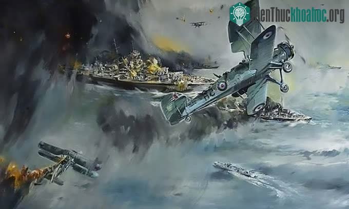Mô phỏng máy bay ném bom đánh chìm tàu V-1302 John Mahn năm 1942.