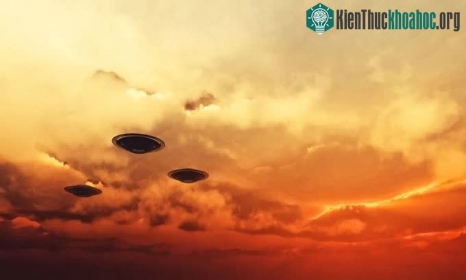 Mô phỏng vật thể bay không xác định trên bầu trời.