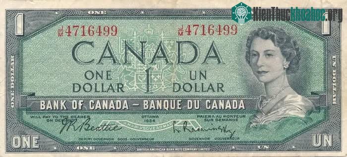 1 đôla Canada, phát hành lần đầu năm 1954