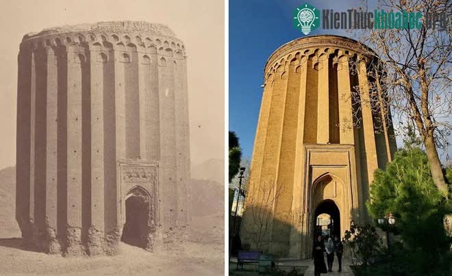 Tháp Toghrol 1000 năm tuổi ở thành phố Rey, Iran.&nbsp;Bức ảnh đầu tiên được chụp vào năm 1840.