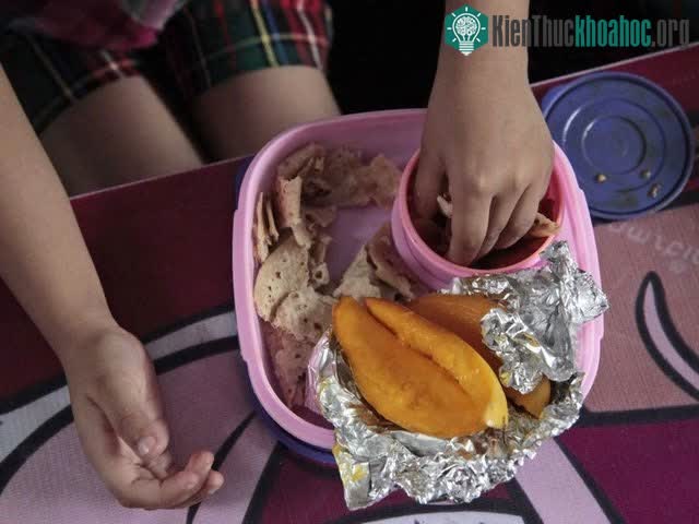 Jammu, Ấn Độ: Bữa trưa tự làm này có bánh mì dẹt, món củ cải và xoài tráng miệng.