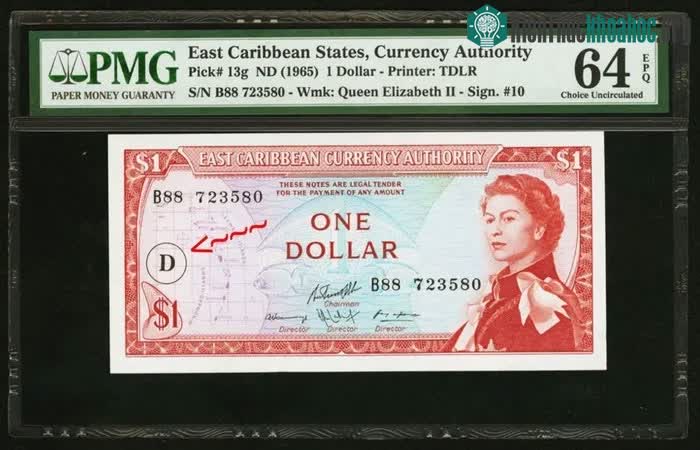 1 đôla của Đông Caribbean, phát hành lần đầu năm 1965