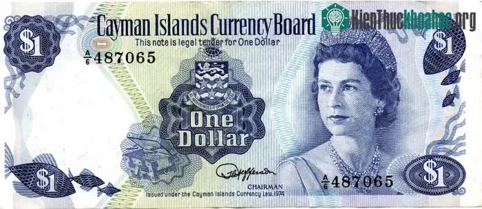 1 đôla của đảo Cayman (Anh), phát hành lần đầu năm 1974