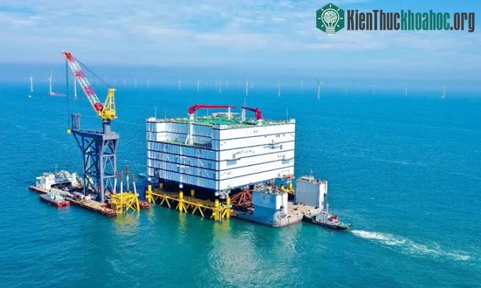 Một trang trại điện gió ở ngoài khơi Trung Quốc.