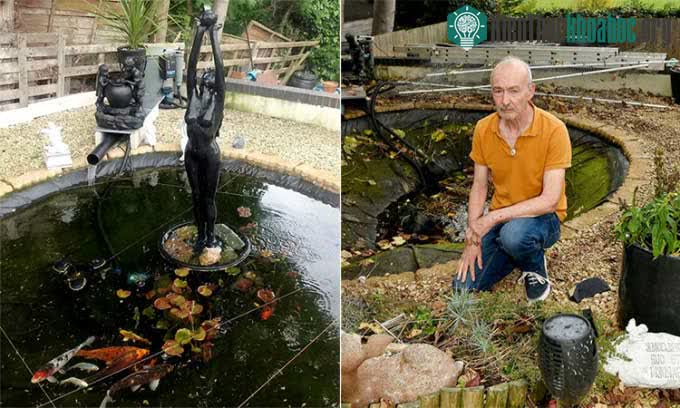 Kieran McCarthy và hồ cá Koi.