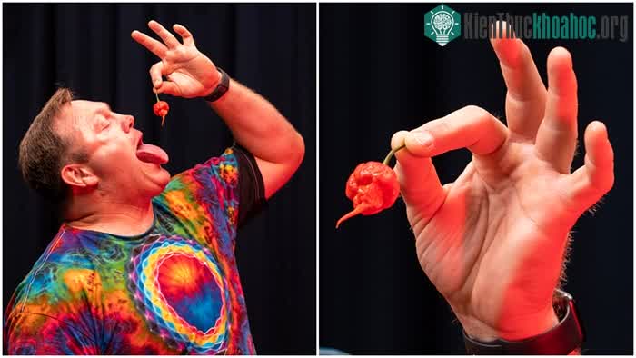 Gregory Foster lập kỷ lục khi ăn 10 quả ớt Carolina Reaper.