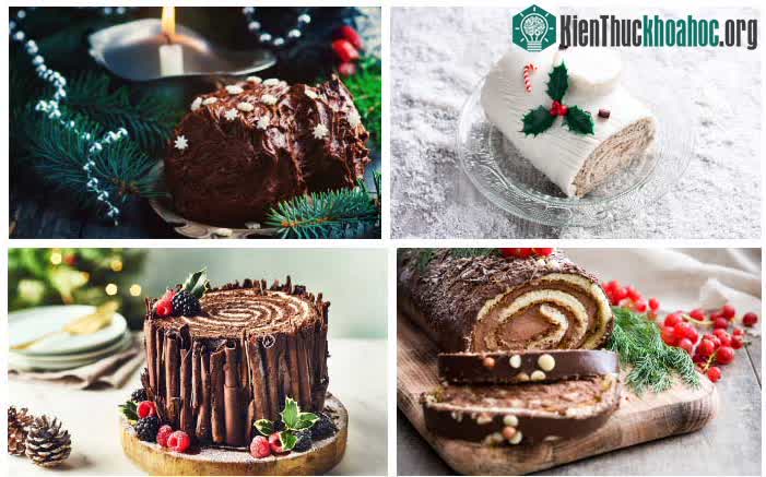 Bánh hình khúc cây được đặt trên bàn trong mùa lễ Giáng sinh như một cách tượng trưng đặc biệt.