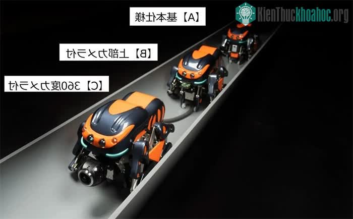 Ba robot có thể được liên kết vật lý với nhau bằng dây buộc, sau đó hoạt động theo nhóm.&nbsp;