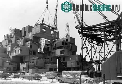 Quá trình xây dựng khu dân cư Habitat 67.