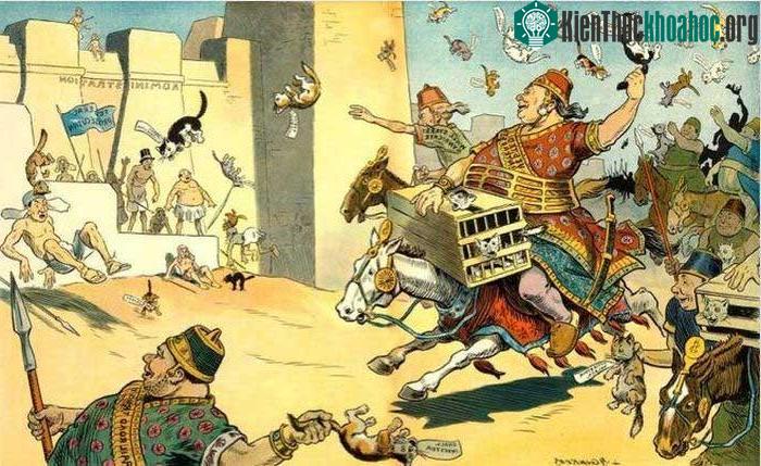 Cambyses cho cả một lực lượng tấn công mang theo mèo sống lao vào quân Ai Cập.