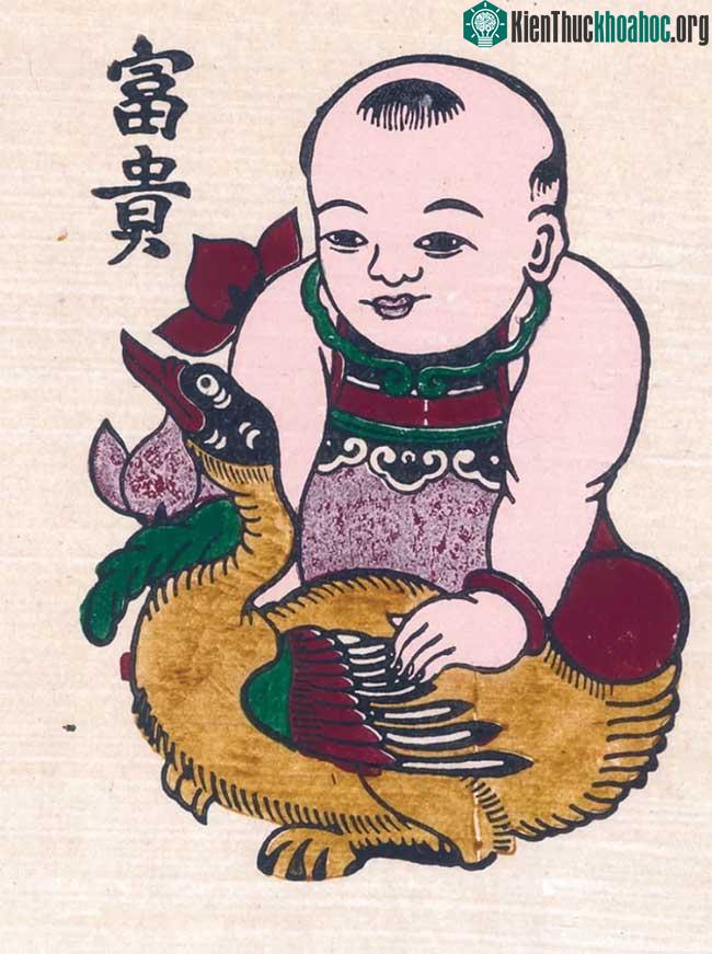 Tranh Bé gái ôm vịt
