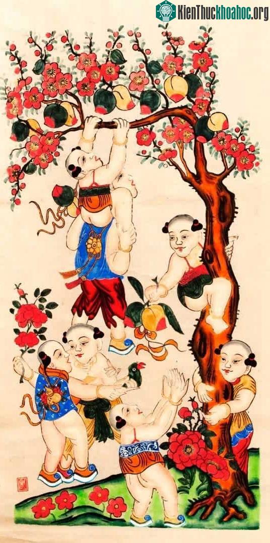 Tranh "Thất đồng" mang đến hơi thỏ tươi mới, đầy sức sống của xuân mới.