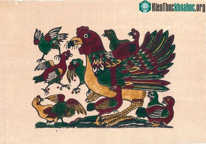 Tranh dân gian Gà đàn
