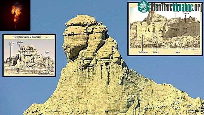 Tượng Nhân sư Balochistan cũng có các chân trước có thể nhận dạng được ở tư thế ngả