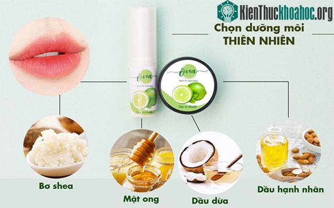 Nhiều loại son môi có thành phần thiên nhiên.