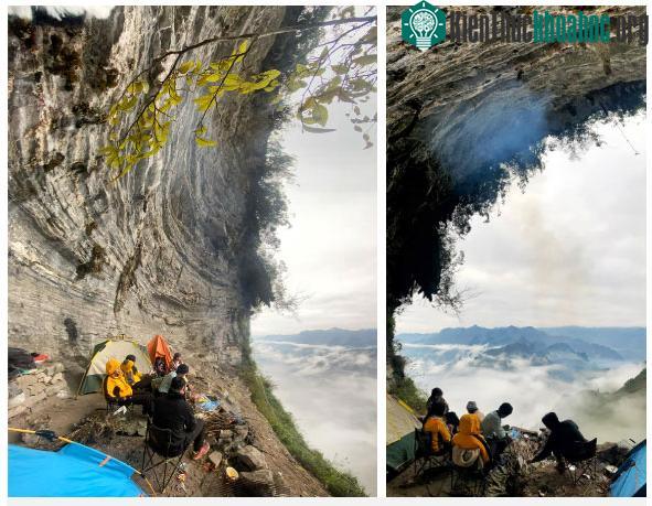 Cắm trại bên trong vách đá trắng