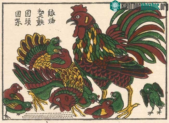 Tranh dân gian Gà thư hùng