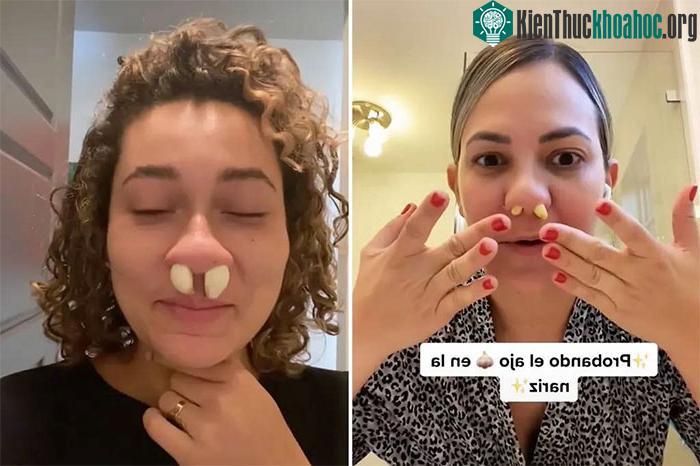 Nhét tỏi vào mũi, nó có thể bị mắc kẹt trong đó và khó lấy ra hoàn toàn.
