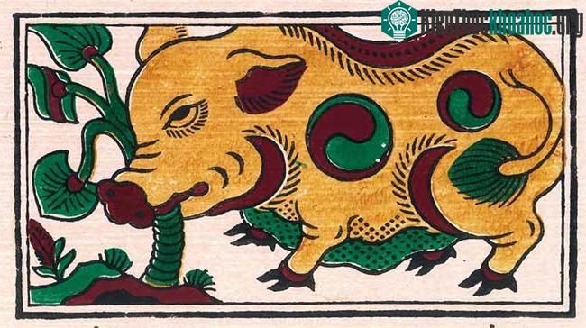 Bức tranh Lợn ăn cây ráy