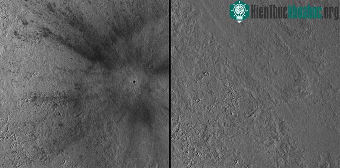 Thiên thạch rơi xuống vùng bằng phẳng có tên Amazonis Planitia.