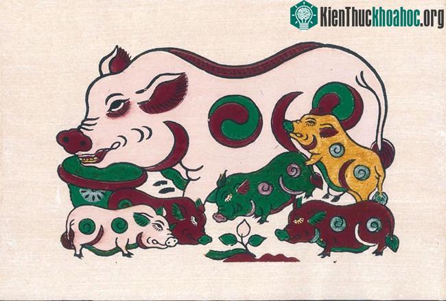 Tranh dân gian Đàn lợn âm dương