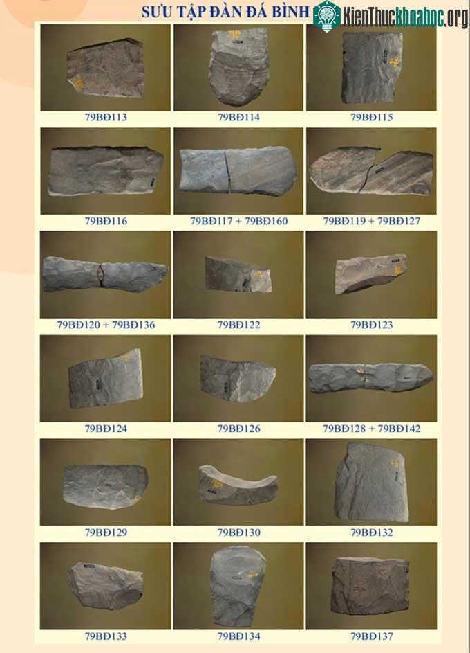 Một số thanh, đoạn trong sưu tập đàn đá Bình Đa.